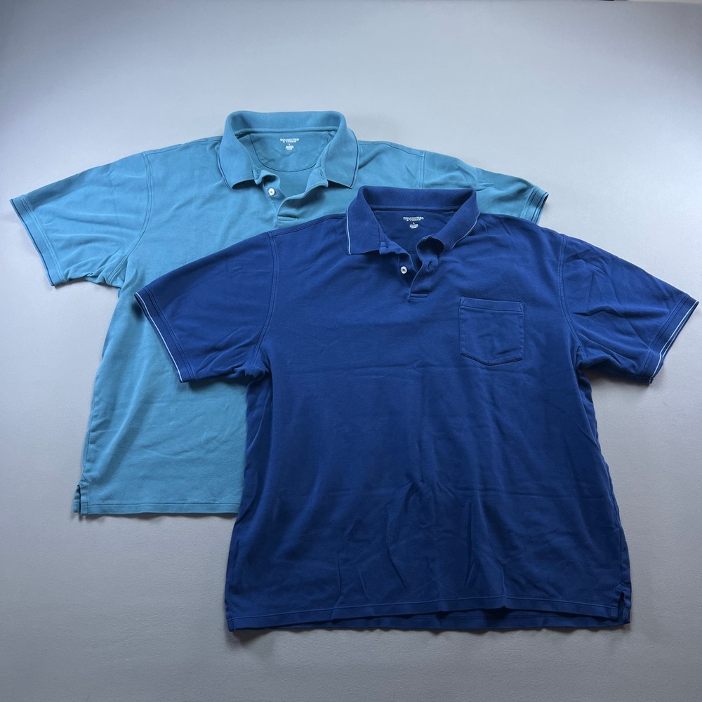 Set Of 2 Roundtree & Yorke Polo Shirt Mens Large Multicolor Golf Performance